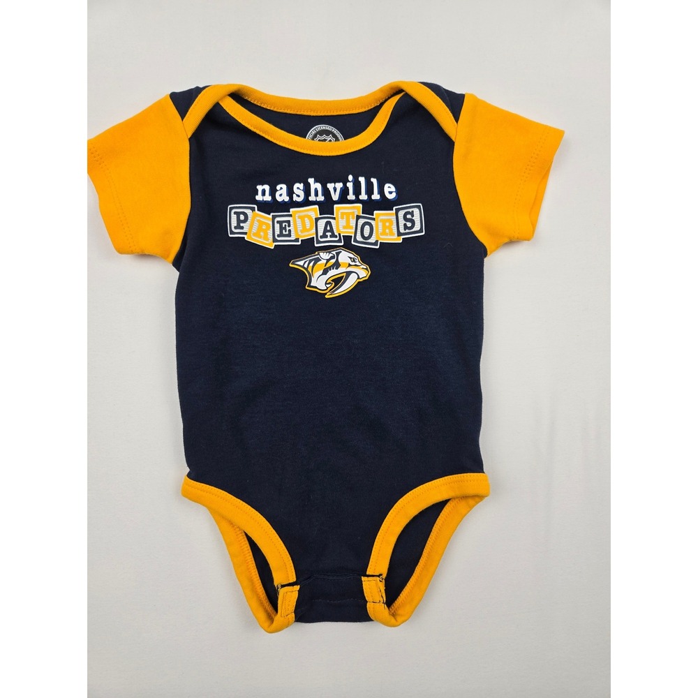 Nashville‎ Predators Baby Bodysuit NHL Hockey Orange Navy 18M